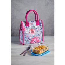 KitchenCraft 4 Litre Grey Flower Lunch and Snack Cool Bag